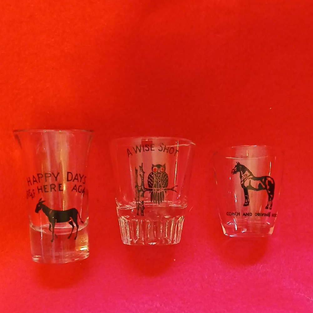 3 Animal Short Glasses Barwear Mint